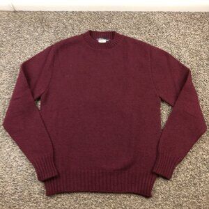 NWT Vintage Manhattan Sweater Shetland Wool Pullover Burgundy Red Mens Medium